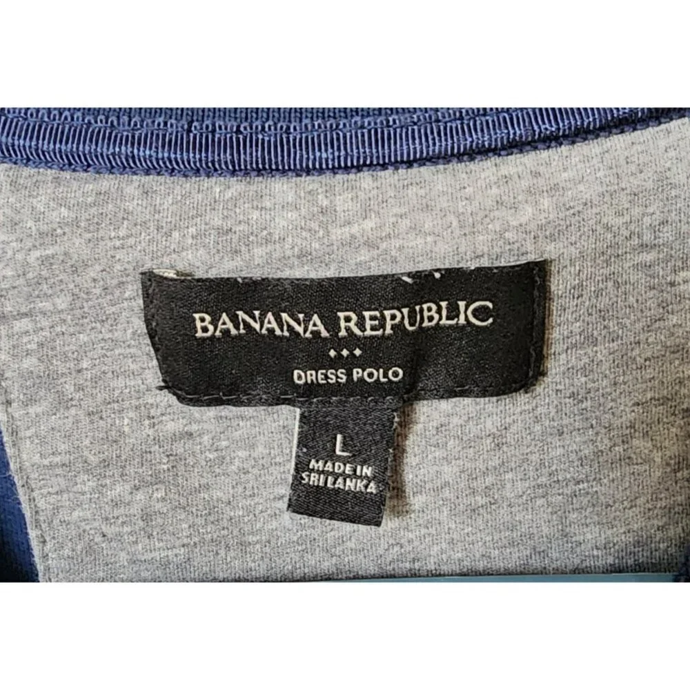 Banana Republic Navy‎ Blue Dress Polo Shirt Size Large 100% Cotton